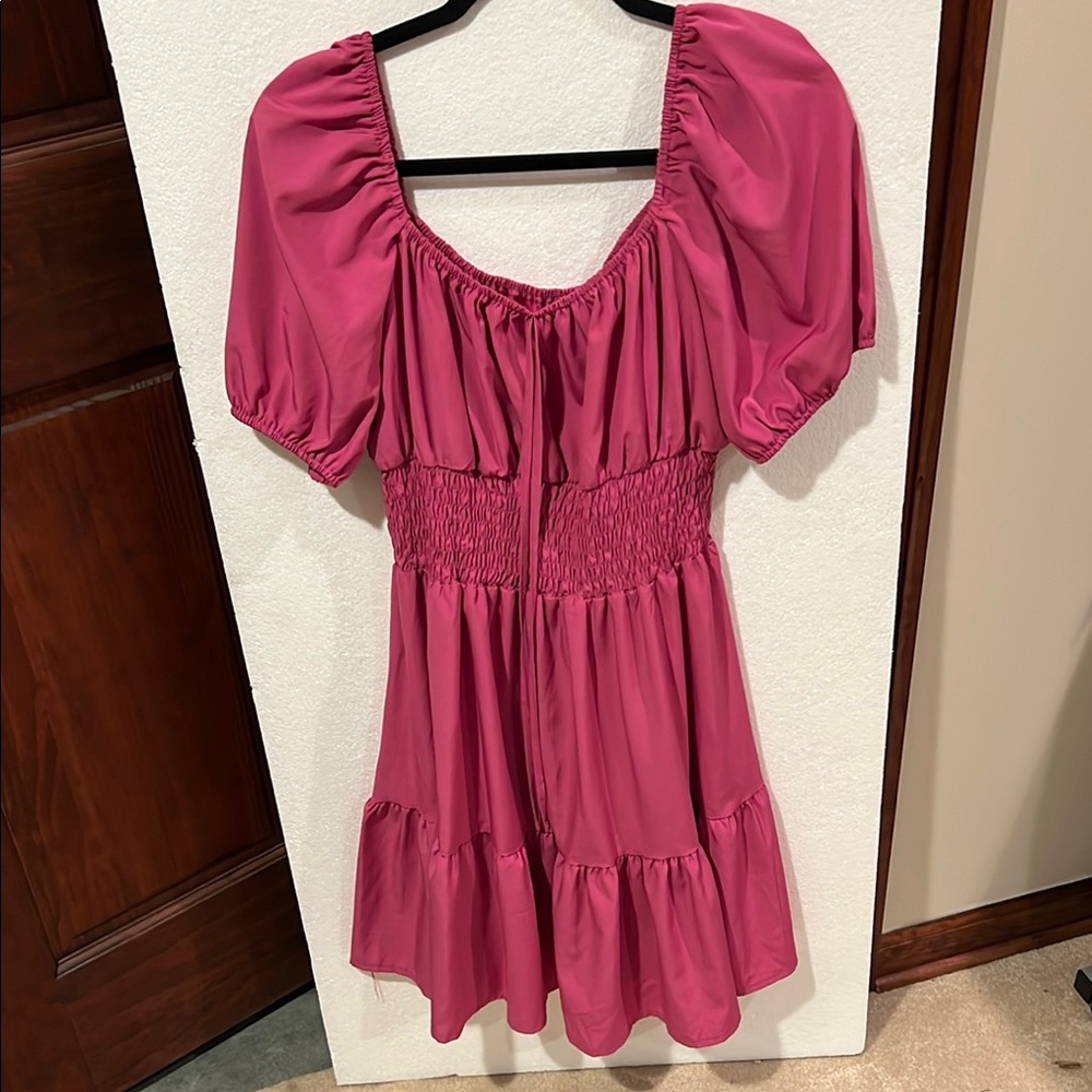 Women's Pink Puff Sleeve Top